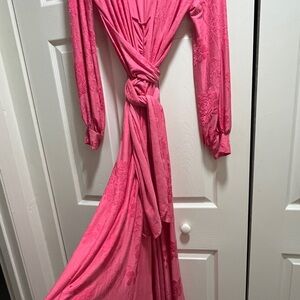 ZARA Pink Rose Wrap Dress (M)
